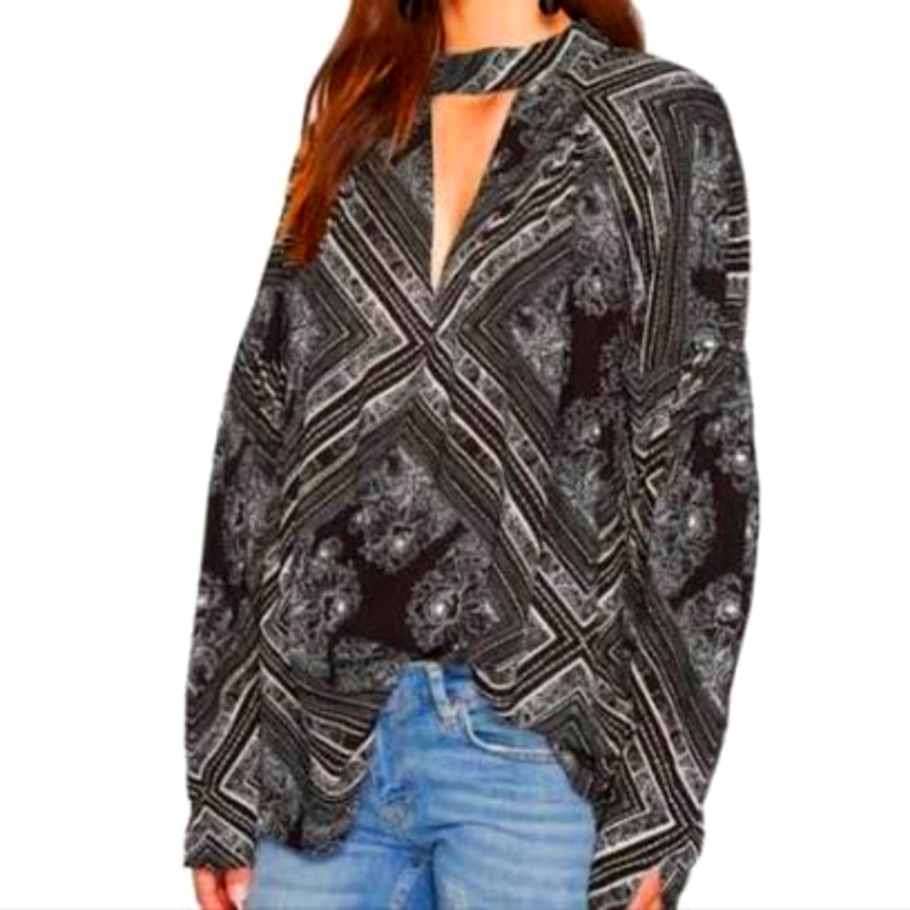 Free People Walking On A Dream Tunic in Black Combo - Picture 1 of 11